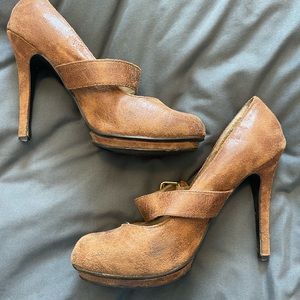 Tan “Leather” High Heels